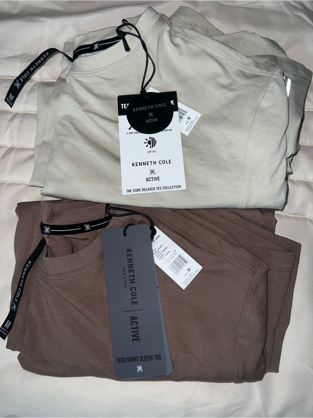 Kenneth Cole Two-Pack Short Sleeve Tees - Beige & Brown